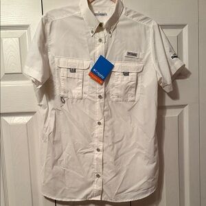 Columbia PFG Men's Classic White Button-Down Shirt